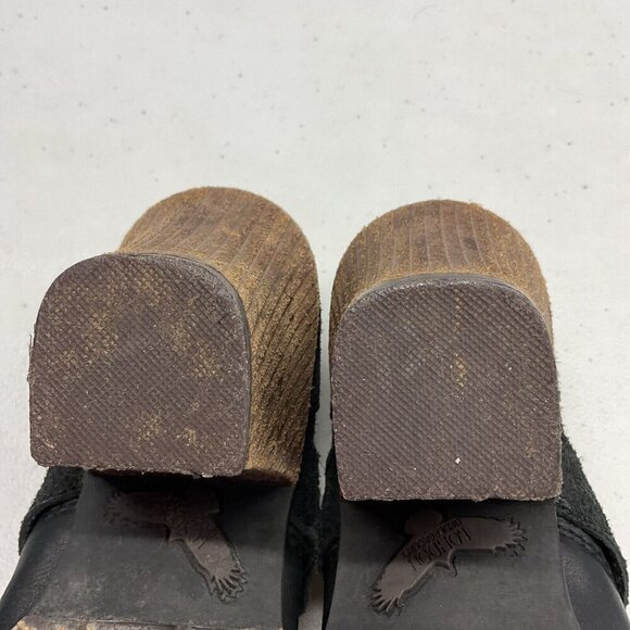 Women’s Vintage London Underground Chunky Wooden Clog booties Shoes Size 7 - Picture 8 of 10